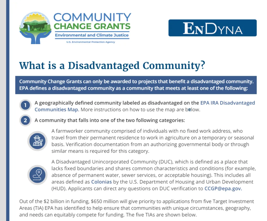 Disadvantaged Communities Fact Sheet