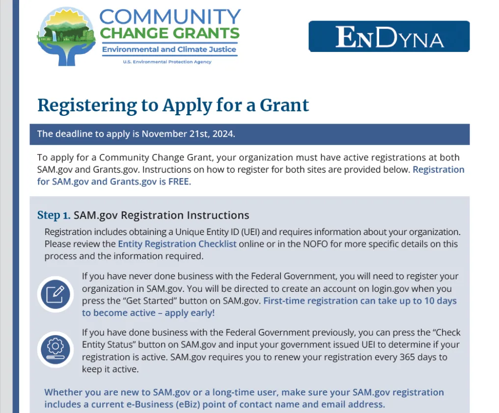 Registering to Apply for a Grant Fact Sheet