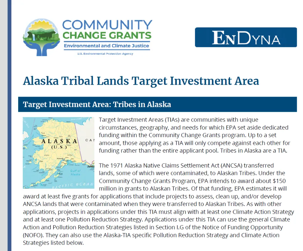 Alaska-Specific Tribal Lands - Climate Action and Pollution Reduction Strategies