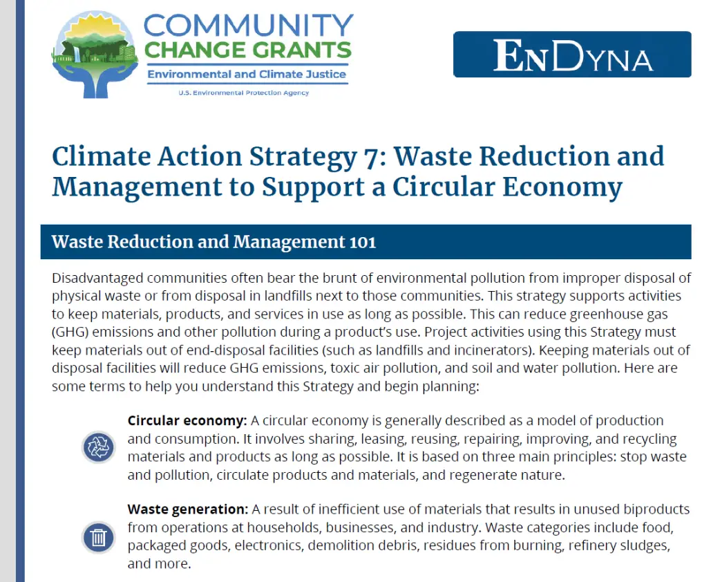 Climate Action Strategy 7: Waste Reduction and Management to Support a Circular Economy